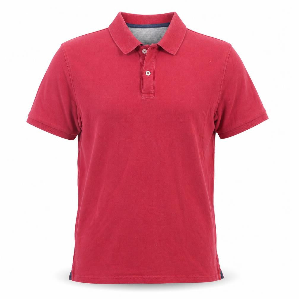 Front view of Marks & Spencer Men’s Red Cotton Polo Shirt, size M, Regular Fit