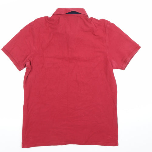 Marks and Spencer Men’s Red Cotton Polo Shirt Size M Regular Fit