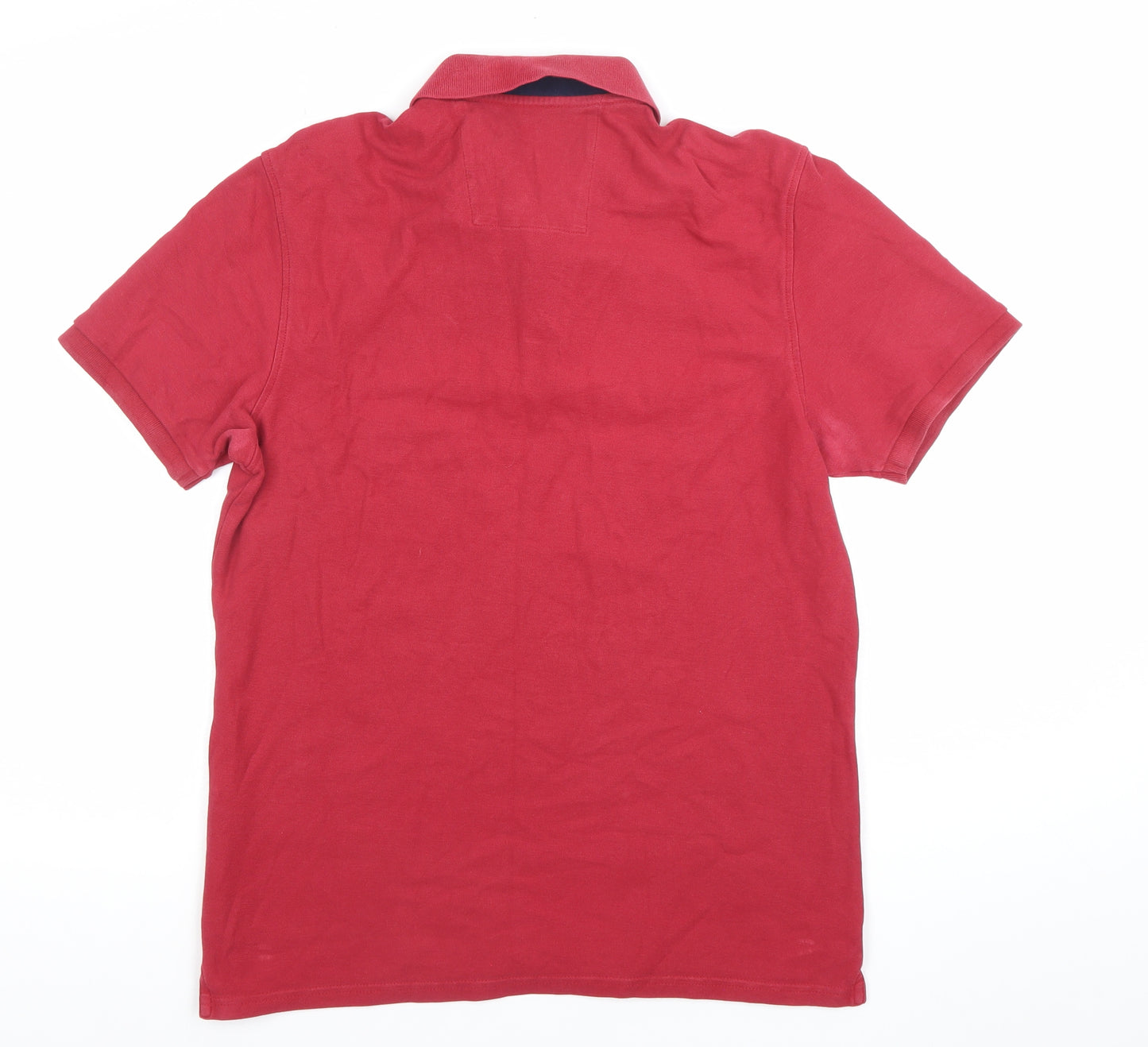Marks and Spencer Men’s Red Cotton Polo Shirt Size M Regular Fit