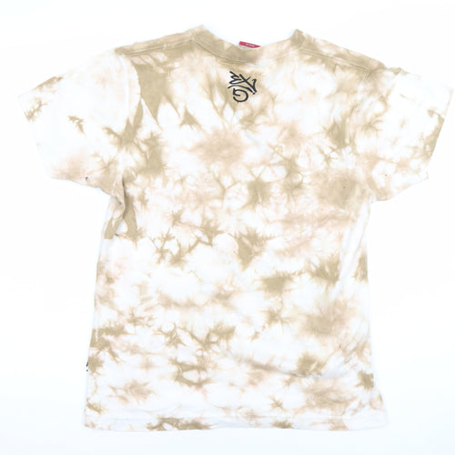 Gotcha Men’s Beige Tie Dye Surf Graphic T-Shirt Medium