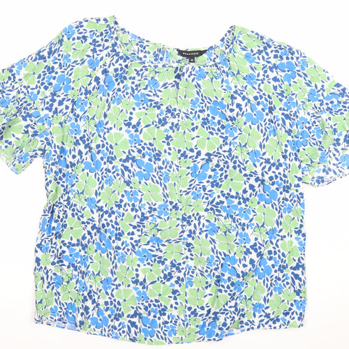 Peacocks Women’s Multicoloured Floral Blouse Size 10 Viscose Top