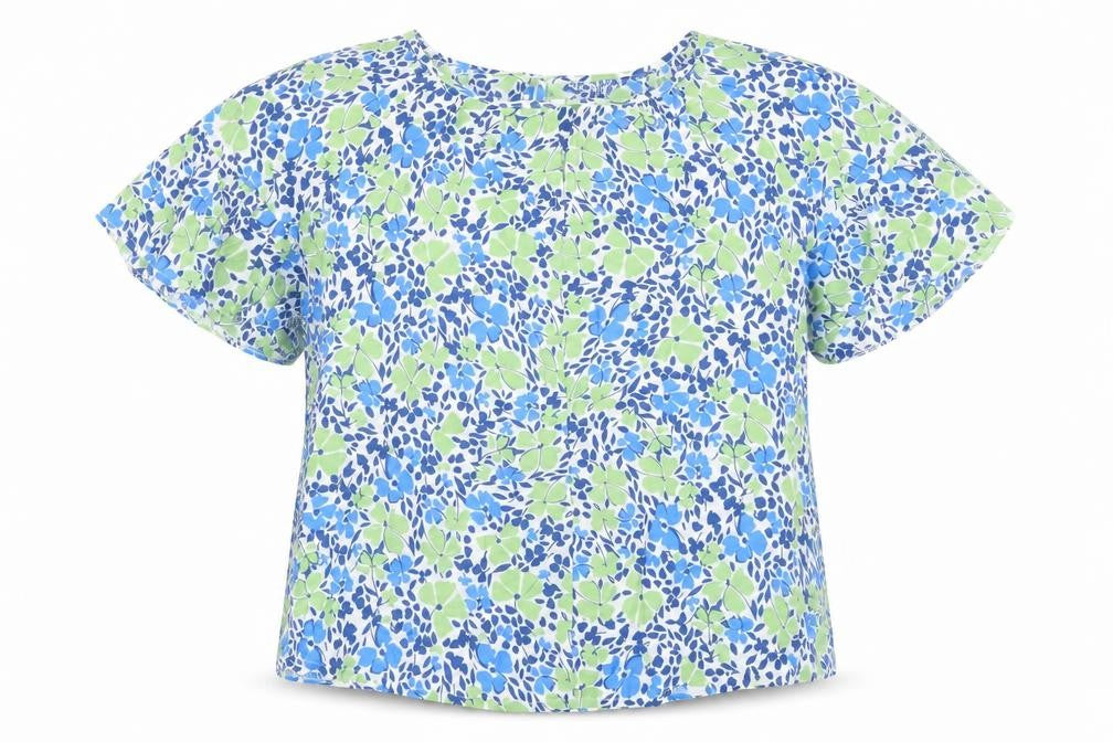 Front view of Peacocks Women’s Multicoloured Floral Blouse, size UK 10, Viscose Top