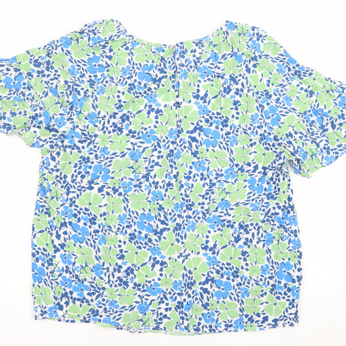 Peacocks Women’s Multicoloured Floral Blouse Size 10 Viscose Top