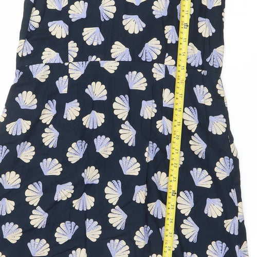 Great Plains Women Blue Knee Length Sleeveless A-Line Dress M