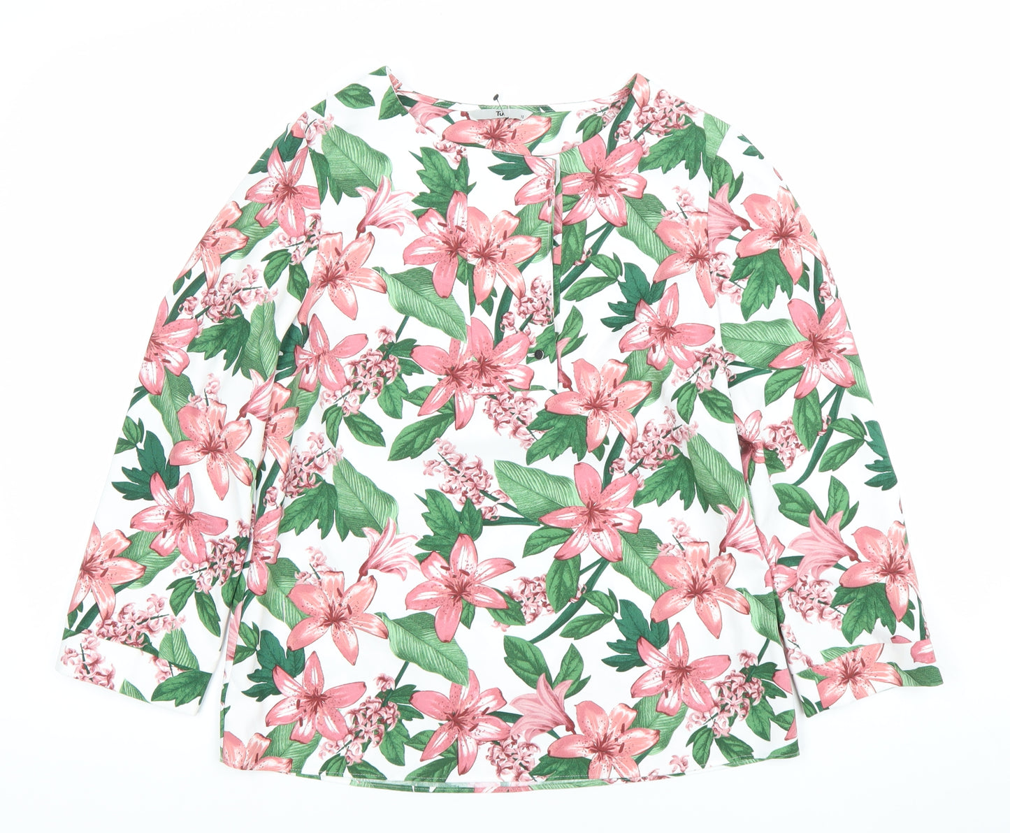 TU Women’s Multicoloured Floral Blouse Size 10 Long Sleeve Tunic