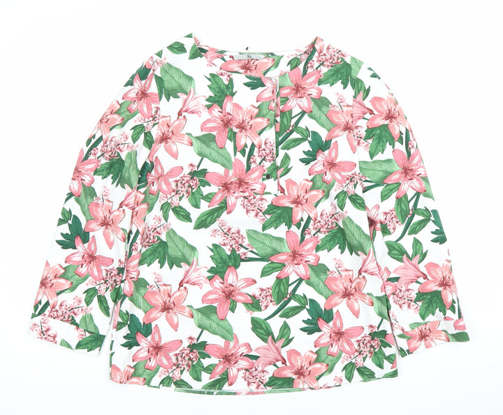TU Women’s Multicoloured Floral Blouse Size 10 Long Sleeve Tunic