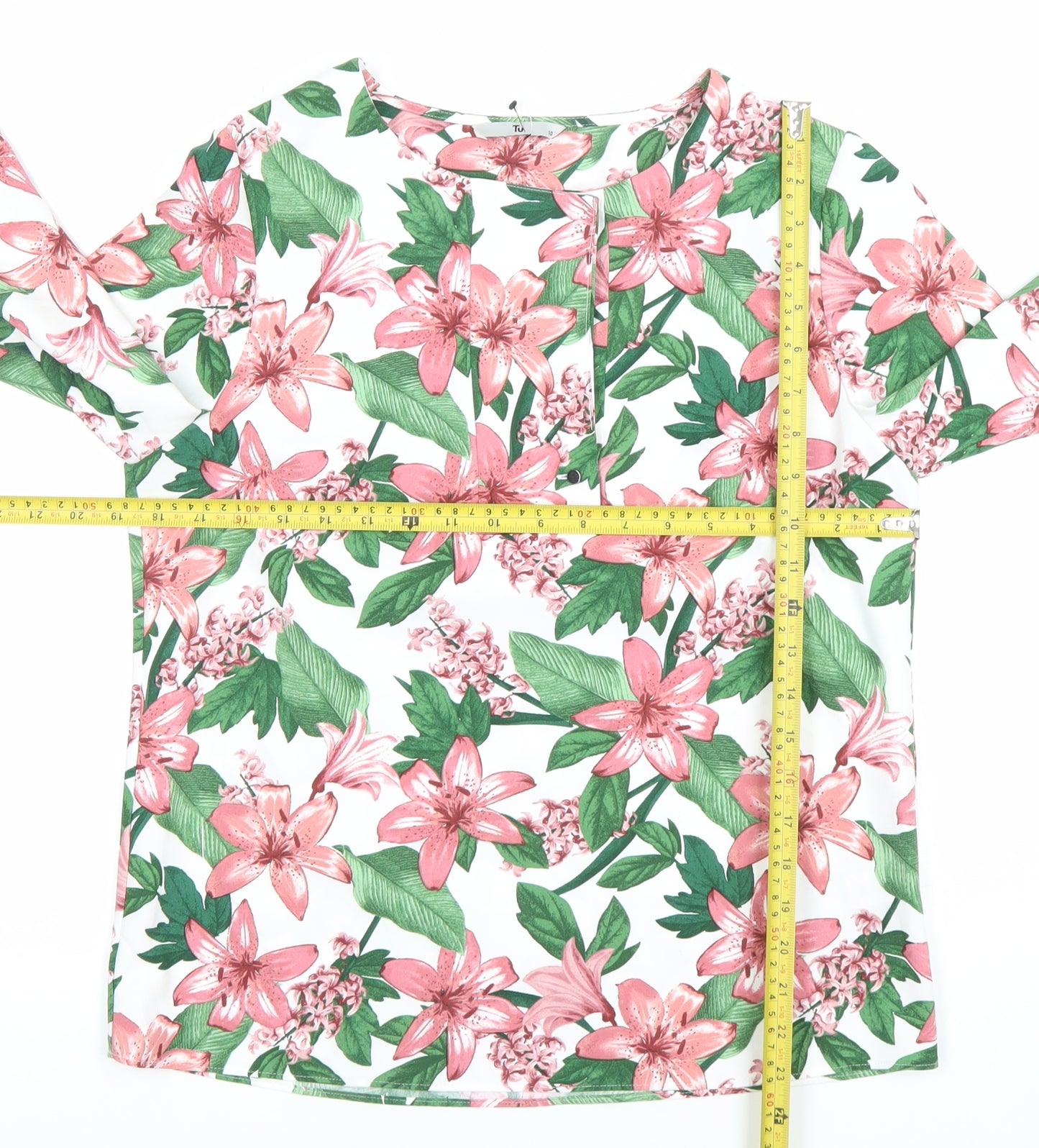 TU Women’s Multicoloured Floral Blouse Size 10 Long Sleeve Tunic