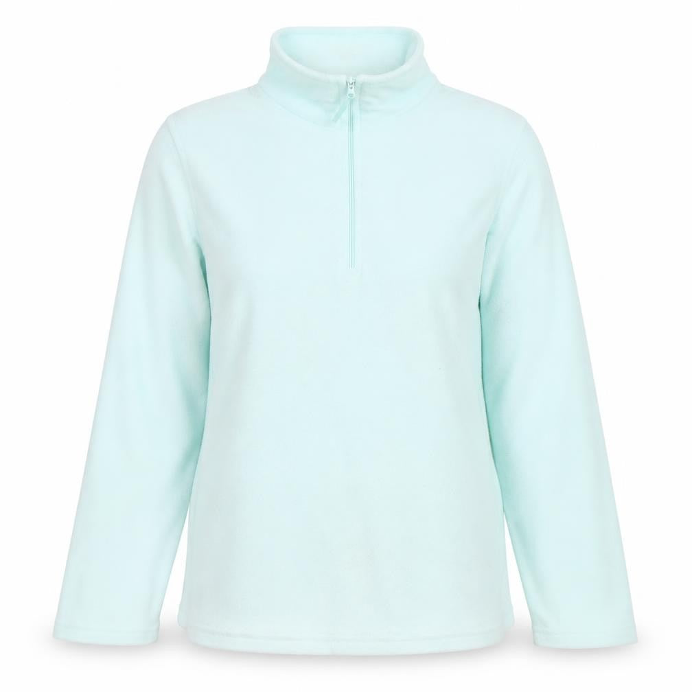 Front view of Mountain Warehouse women’s blue fleece sweatshirt m half zip long sleeve