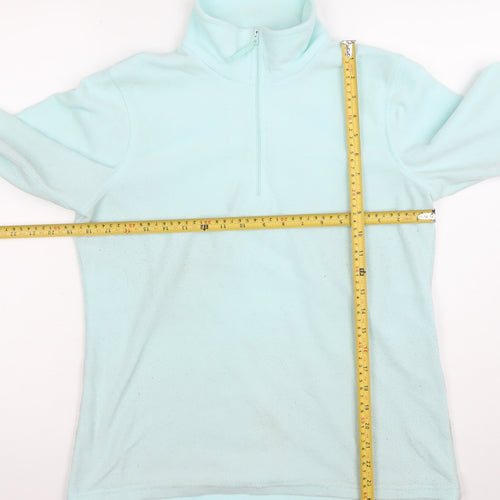 Mountain Warehouse Womens Blue Fleece Sweatshirt M Half Zip Long Sleeve