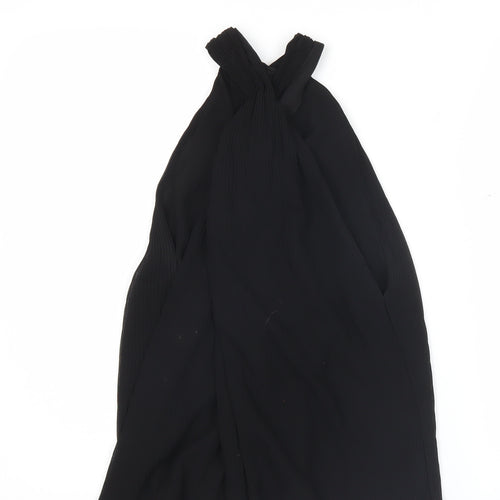 Zara Trafaluc Women’s Black XS Halter Neck Pleated Blouse