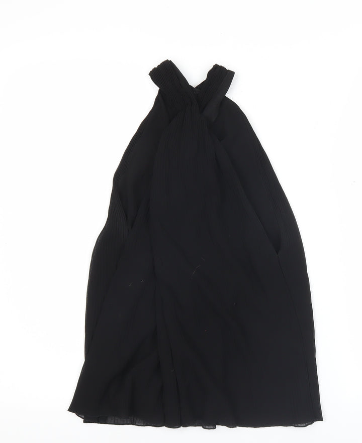 Zara Trafaluc Women’s Black XS Halter Neck Pleated Blouse