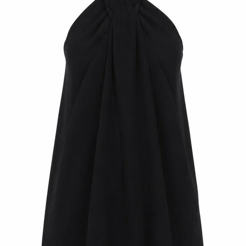Zara Trafaluc Women’s Black XS Halter Neck Pleated Blouse