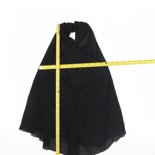 Zara Trafaluc Women’s Black XS Halter Neck Pleated Blouse