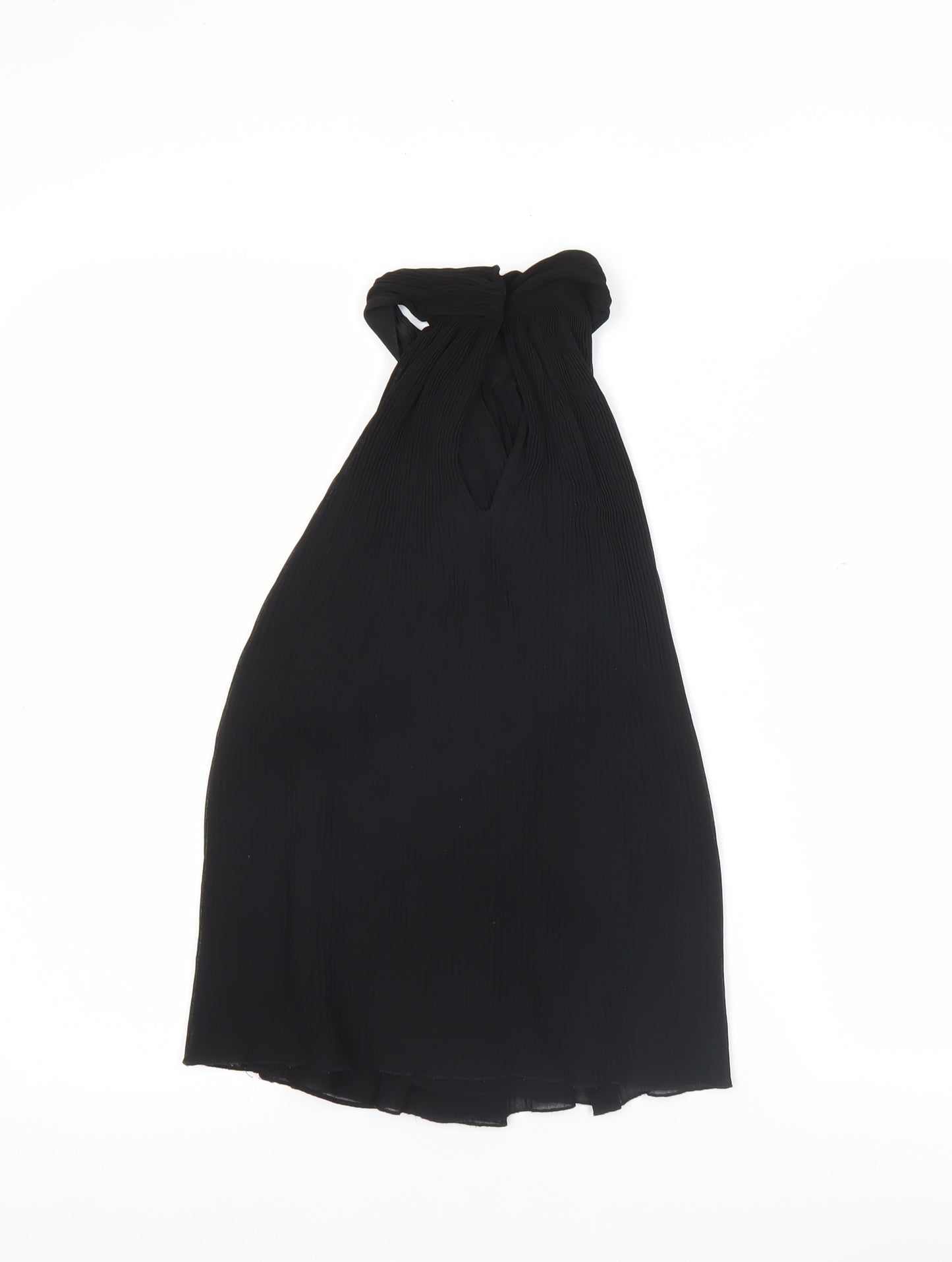Zara Trafaluc Women’s Black XS Halter Neck Pleated Blouse