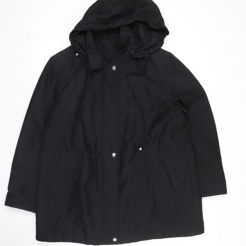 Bonmarché Women’s Black Mid-Length Waterproof Rain Coat Size M