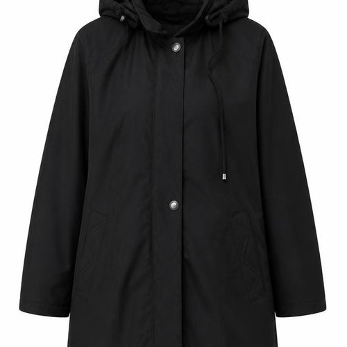 Bonmarché Women’s Black Mid-Length Waterproof Rain Coat Size M