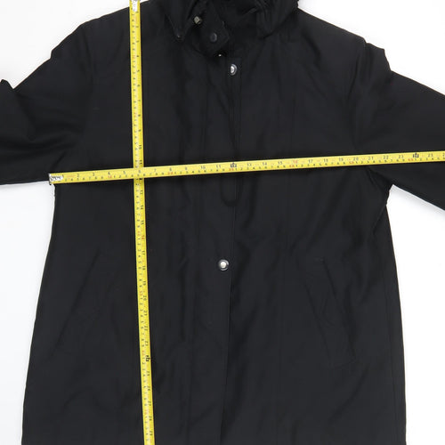 Bonmarché Women’s Black Mid-Length Waterproof Rain Coat Size M