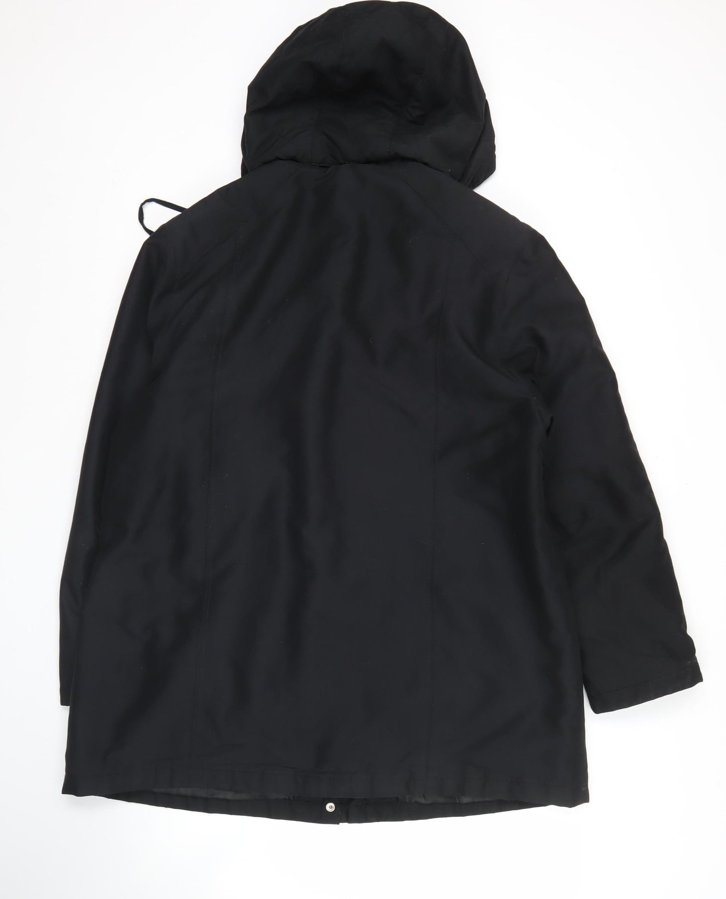 Bonmarché Women’s Black Mid-Length Waterproof Rain Coat Size M