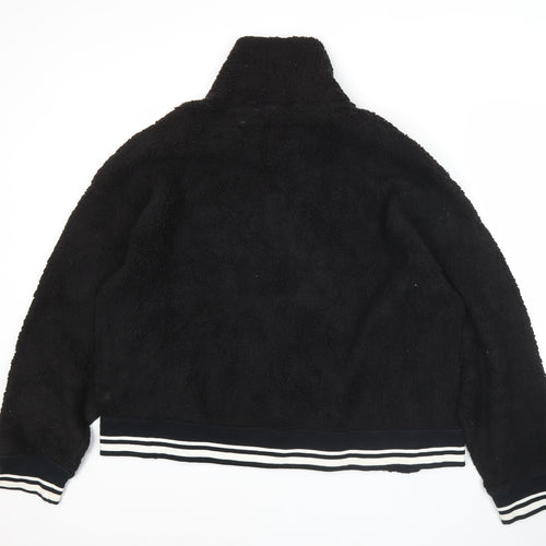 Champion Mens Black Fleece Sweatshirt Medium 1/2 Zip High Neck