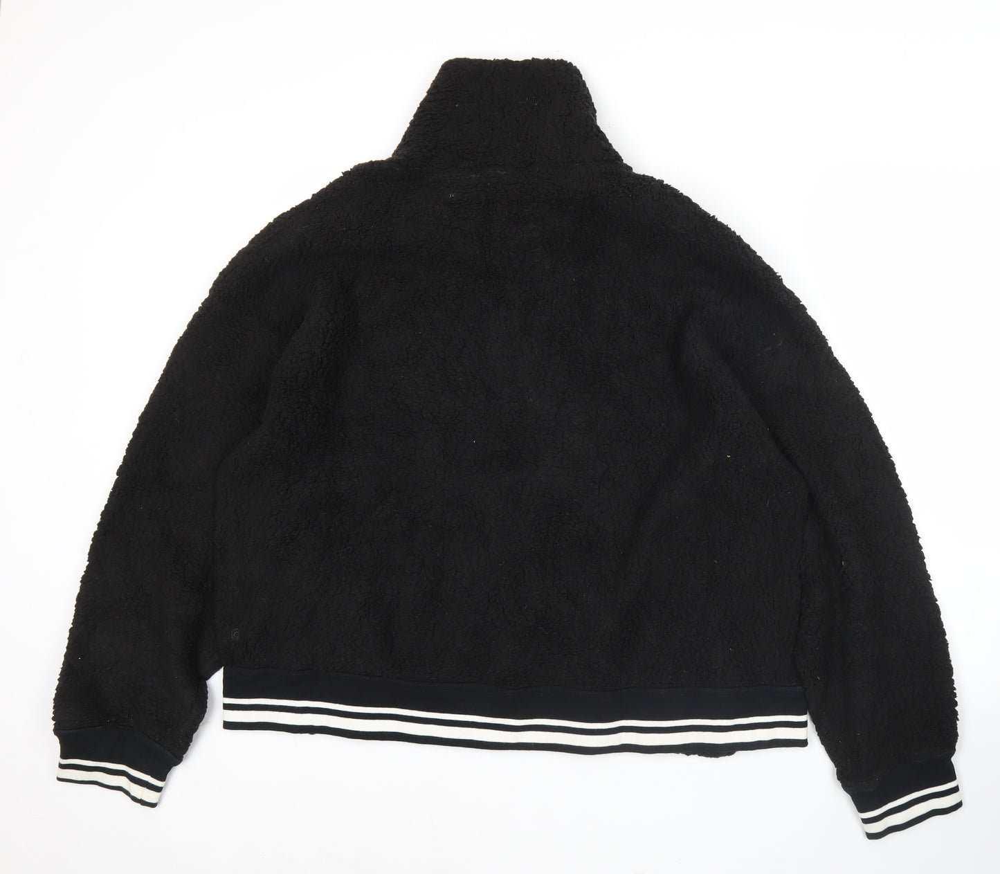 Champion Mens Black Fleece Sweatshirt Medium 1/2 Zip High Neck