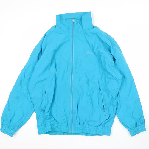 Rodeo Teens Blue Nylon Windbreaker Jacket Size 12 Retro Sportswear