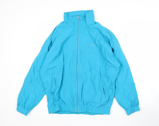 Rodeo Teens Blue Nylon Windbreaker Jacket Size 12 Retro Sportswear