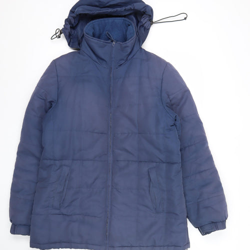 Hawkshead Men’s Blue Puffer Jacket S Hooded Polyester Winter Coat