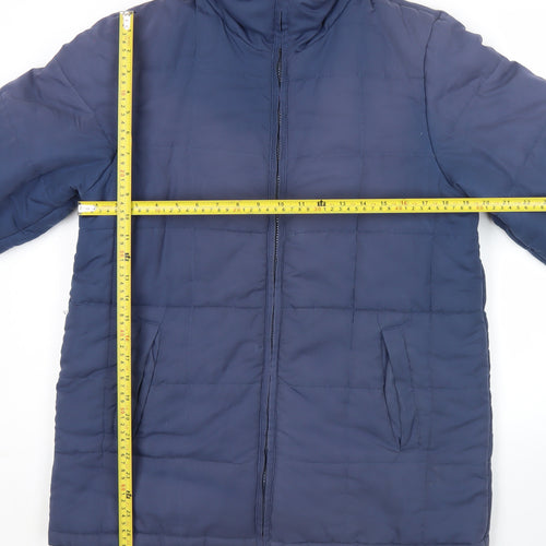 Hawkshead Men’s Blue Puffer Jacket S Hooded Polyester Winter Coat