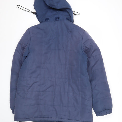 Hawkshead Men’s Blue Puffer Jacket S Hooded Polyester Winter Coat