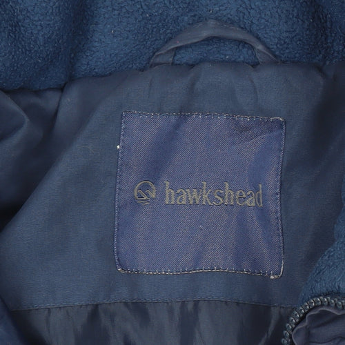 Hawkshead Men’s Blue Puffer Jacket S Hooded Polyester Winter Coat