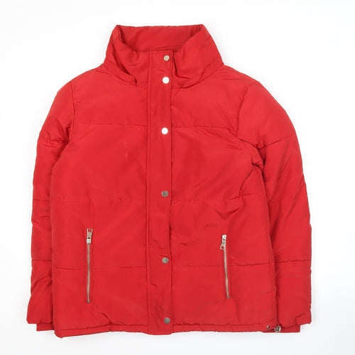 F&F Womens Red Size 10 Puffer Jacket Winter Coat