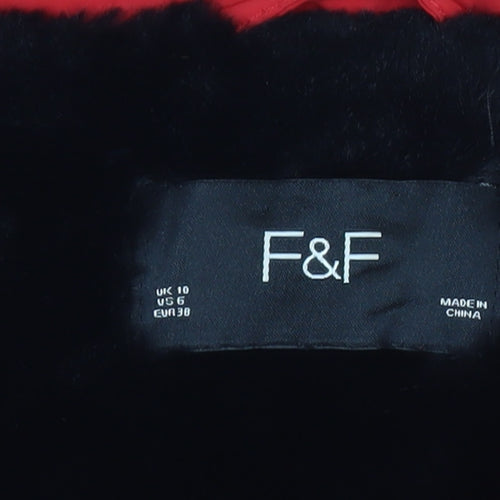 F&F Womens Red Size 10 Puffer Jacket Winter Coat
