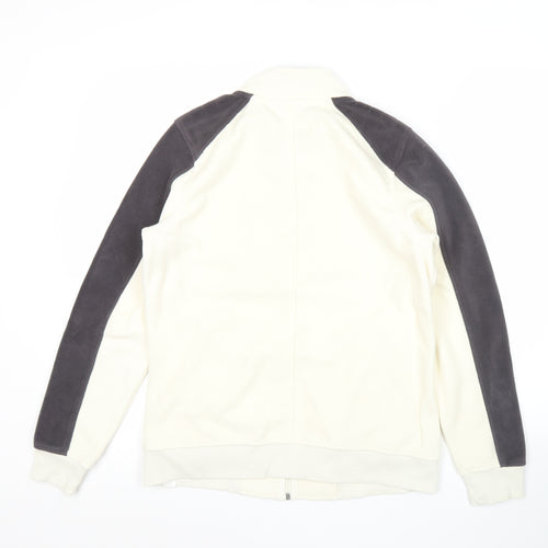 Next Women’s White Fleece Jacket Size 12 Full Zip Nautical Style