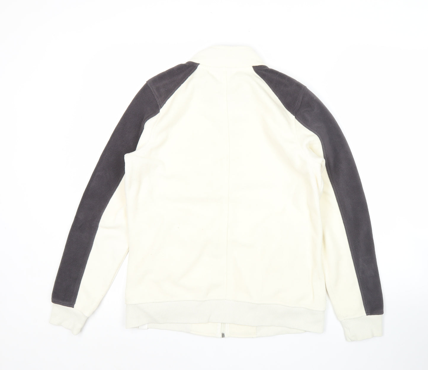 Next Women’s White Fleece Jacket Size 12 Full Zip Nautical Style