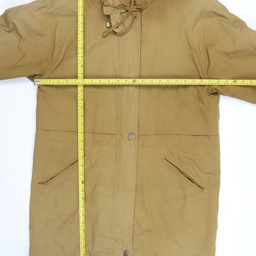 Klass Women’s Brown Hooded Parka Jacket Size S Long Cotton