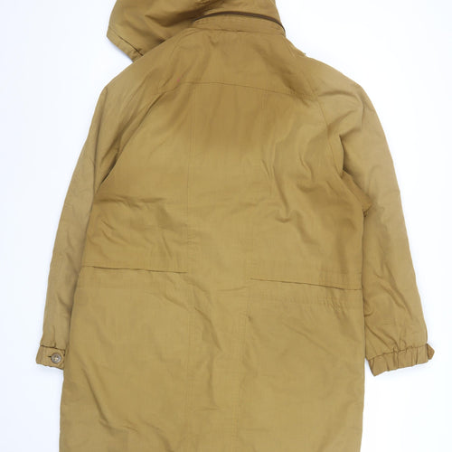 Klass Women’s Brown Hooded Parka Jacket Size S Long Cotton