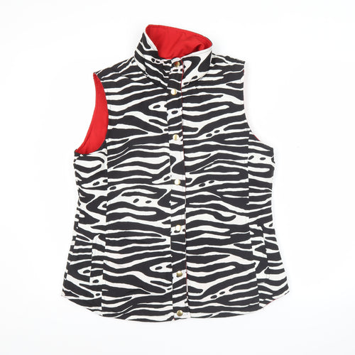 Casual Identity Womens Zebra Print Waistcoat Black White Red M