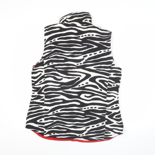 Casual Identity Womens Zebra Print Waistcoat Black White Red M
