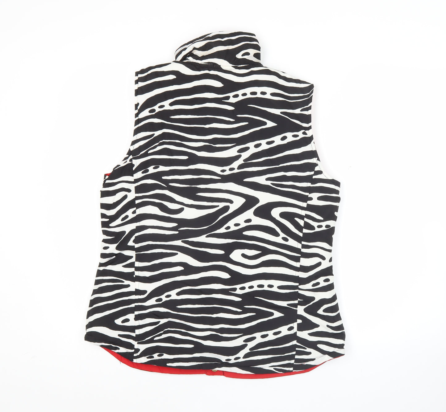 Casual Identity Womens Zebra Print Waistcoat Black White Red M