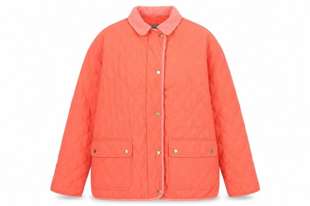 Claire DK Women’s Pink Quilted Jacket Size M Mid-Length Casual