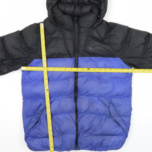 Mountain Warehouse Womens Black Blue Puffer Jacket Coat Size UK 6 Hooded