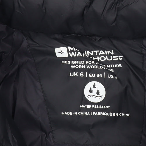 Mountain Warehouse Womens Black Blue Puffer Jacket Coat Size UK 6 Hooded