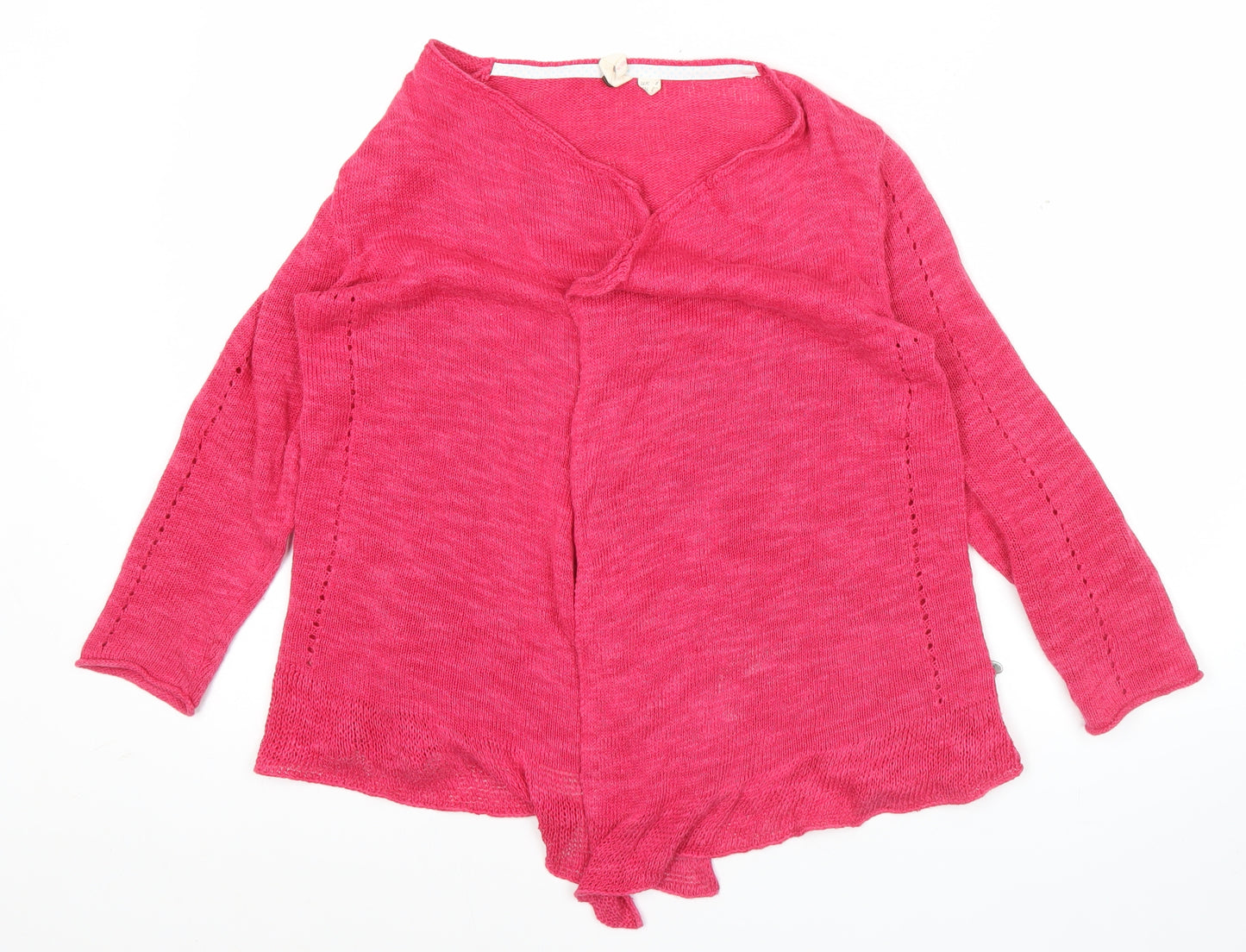 Holly Willoughby Women’s Pink Size 8 Open Knit Linen Cotton Cardigan