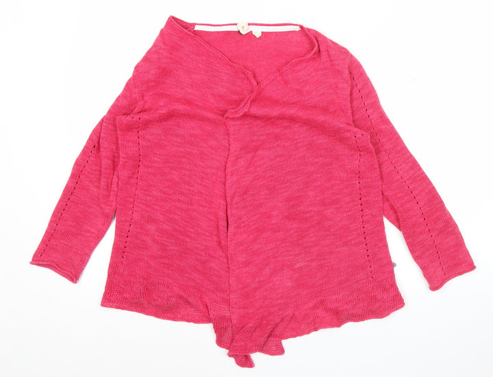 Holly Willoughby Women’s Pink Size 8 Open Knit Linen Cotton Cardigan