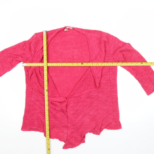 Holly Willoughby Women’s Pink Size 8 Open Knit Linen Cotton Cardigan