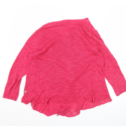 Holly Willoughby Women’s Pink Size 8 Open Knit Linen Cotton Cardigan