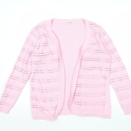 Damart Womens Pink Cotton Open Knit Cardigan Size 10