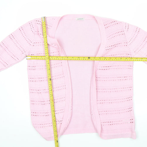 Damart Womens Pink Cotton Open Knit Cardigan Size 10