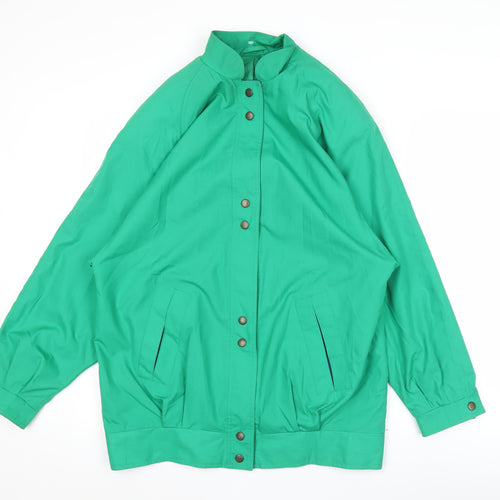 Sintoball Womens Green Cotton Basic Jacket Size 12 Casual