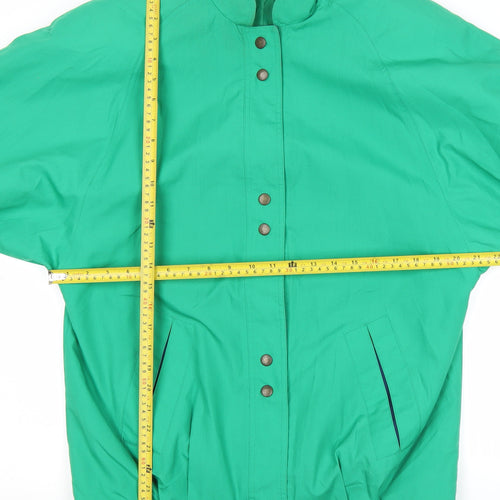 Sintoball Womens Green Cotton Basic Jacket Size 12 Casual